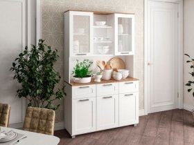 Буфет Катерини (дуб бельмунд/белое дерево) в Листвянском - listvyanskij.mebel-nsk.ru | фото