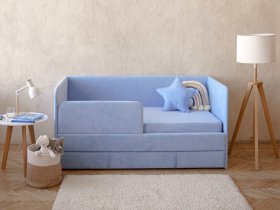 Диван-кровать Happy (васильковый) в Листвянском - listvyanskij.mebel-nsk.ru | фото