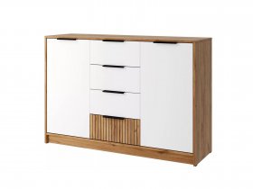 Комод КМ-002 Ивис (дуб крафт золотой/белый) в Листвянском - listvyanskij.mebel-nsk.ru | фото
