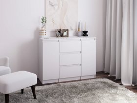 Комод Км011 (белый) в Листвянском - listvyanskij.mebel-nsk.ru | фото