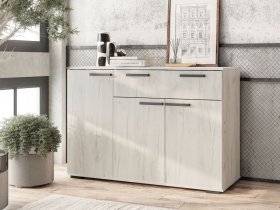 Комод Стандарт-4 NEW (дуб крафт белый) в Листвянском - listvyanskij.mebel-nsk.ru | фото