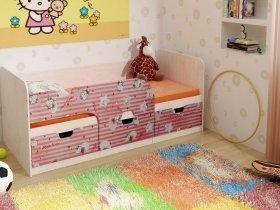 Кровать детская с ящиками 1,86 Минима Hello Kitty в Листвянском - listvyanskij.mebel-nsk.ru | фото