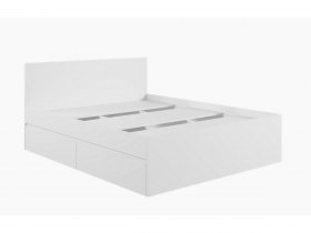 Кровать двуспальная с ящиками 1,6м Мадера-М1600 (белый) в Листвянском - listvyanskij.mebel-nsk.ru | фото