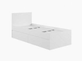 Кровать односпальная с ящиками 0,9м Мадера-М900 (белый) в Листвянском - listvyanskij.mebel-nsk.ru | фото