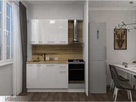 Кухонный гарнитур МДФ Выгодно и точка 1,5 м (белый глянец) в Листвянском - listvyanskij.mebel-nsk.ru | фото