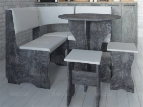 Кухонный уголок Лотос  (цемент темный к/з White) в Листвянском - listvyanskij.mebel-nsk.ru | фото