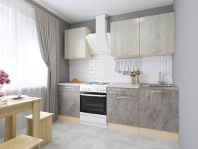 Модульная кухня Йота (пикард/цемент) в Листвянском - listvyanskij.mebel-nsk.ru | фото