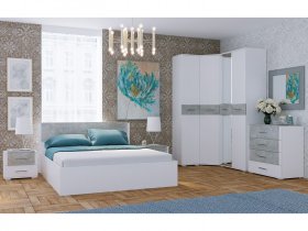 Модульная спальня Бьянка (белый/бетон) в Листвянском - listvyanskij.mebel-nsk.ru | фото