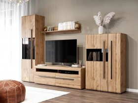 Модульная стенка Ницца (дуб вотан) в Листвянском - listvyanskij.mebel-nsk.ru | фото