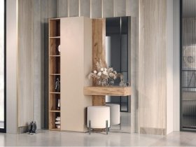 Прихожая Ева (кашемир/дуб вотан) в Листвянском - listvyanskij.mebel-nsk.ru | фото