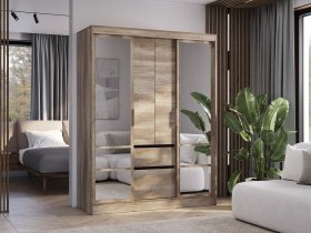 Шкаф-купе ШКК-06 Энигма (венге/дуб каньон) в Листвянском - listvyanskij.mebel-nsk.ru | фото