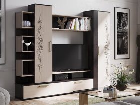 Стенка «Дакота» (венге/дуб молочный) в Листвянском - listvyanskij.mebel-nsk.ru | фото