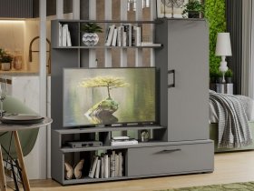 Стенка «Сиена» (графит серый) в Листвянском - listvyanskij.mebel-nsk.ru | фото