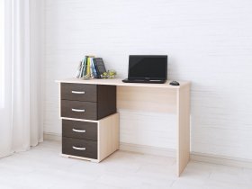 Стол письменный Сити-2 (венге/дуб молочный) в Листвянском - listvyanskij.mebel-nsk.ru | фото