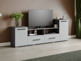 Тумба под ТВ Парус-2 (графит серый/серый камень) в Листвянском - listvyanskij.mebel-nsk.ru | фото