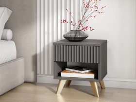 Тумба прикроватная Эккервуд (графит) в Листвянском - listvyanskij.mebel-nsk.ru | фото